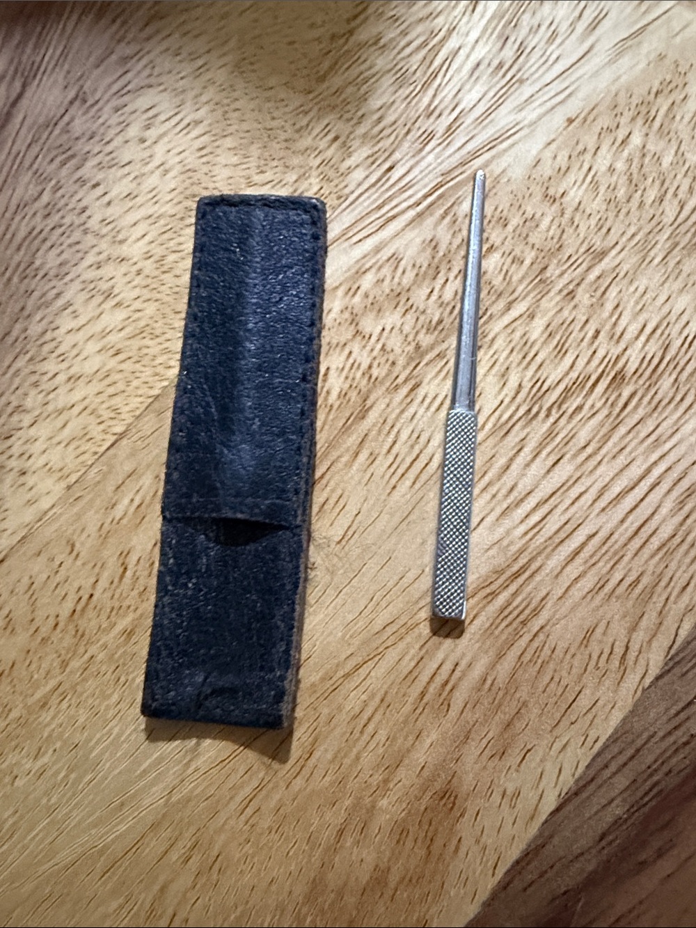 Sterling silver toothpick with black Protective Pouch